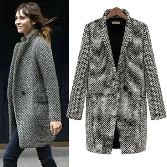 Cheska | Lange Wollmantel-Jacke