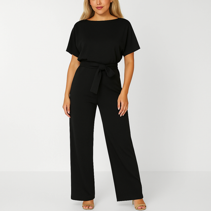 Elva | Eleganter Overall mit Krawatten-Gürtel für stilvolle Alltagsanlässe