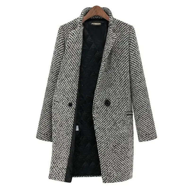 Cheska | Lange Wollmantel-Jacke