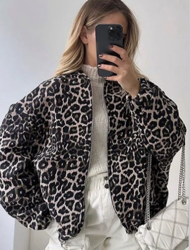 Bruna | Oversized Leder Bomberjacke