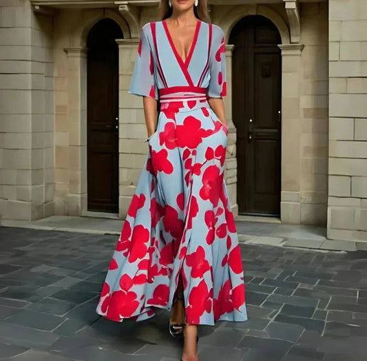 Elise | Stilvolles Wickelkleid mit Blumenmuster