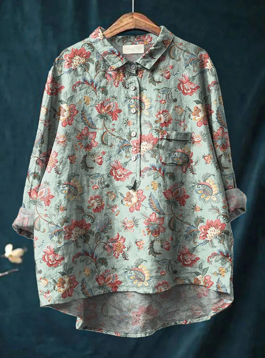 Elise | Klassisches Chemisier-Blumenshirt