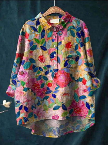 Elise | Klassisches Chemisier-Blumenshirt