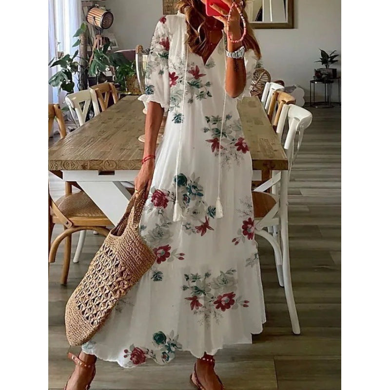Carla | Leichtes Maxikleid mit fröhlichem Sommerdesign