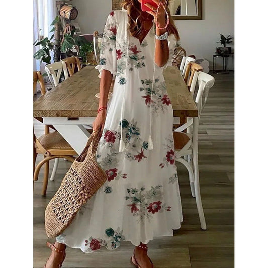 Carla | Leichtes Maxikleid mit fröhlichem Sommerdesign