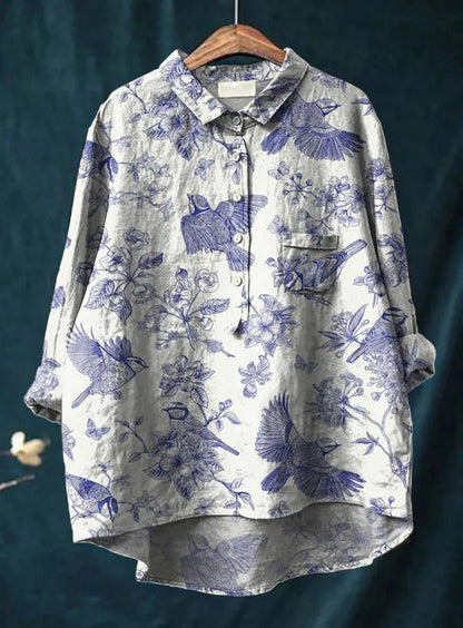 Elise | Klassisches Chemisier-Blumenshirt
