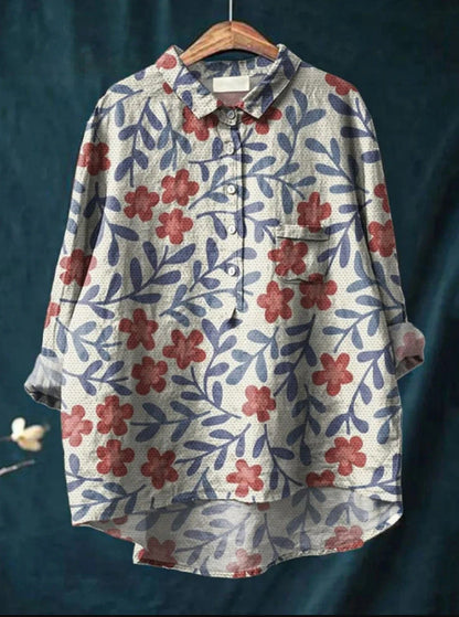 Elise | Klassisches Chemisier-Blumenshirt