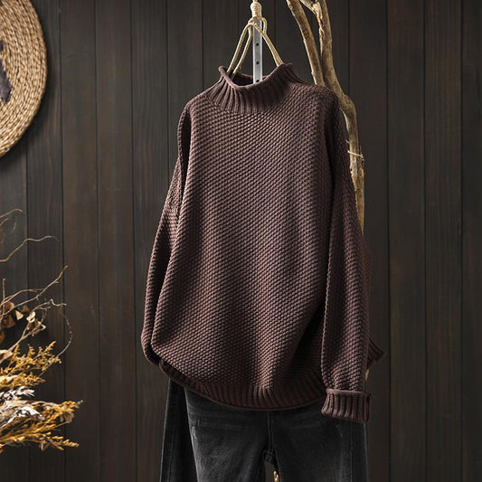 Nanna | Bequemer Pullover mit hohem Kragen
