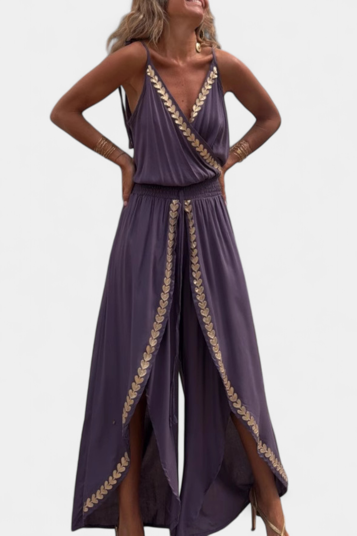 Donatila | Eleganter Jumpsuit mit goldenen Akzenten