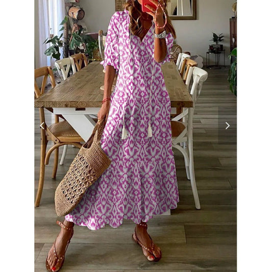 Carla | Leichtes Maxikleid mit fröhlichem Sommerdesign