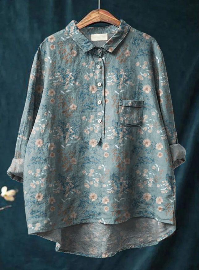 Elise | Klassisches Chemisier-Blumenshirt