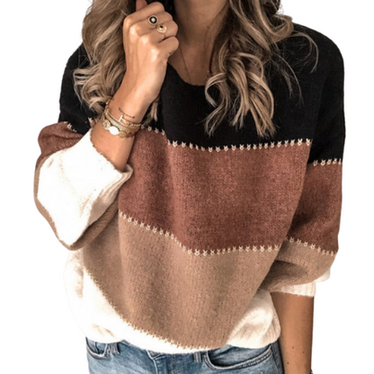 Jeanne | Gestreifter Damenstrickpullover