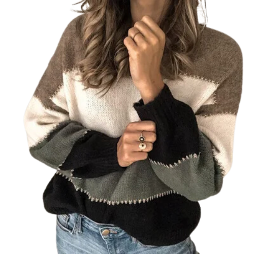 Jeanne | Gestreifter Damenstrickpullover