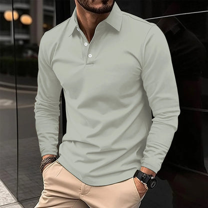 Gideon | Klassisches Langarm-Poloshirt für Herren