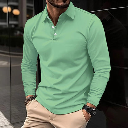 Gideon | Klassisches Langarm-Poloshirt für Herren