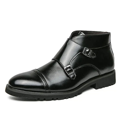 Darell | Elegante Doppelmonk-Stiefel mit Leder-Riemen