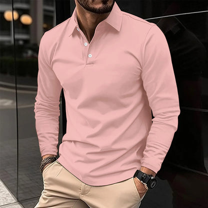 Gideon | Klassisches Langarm-Poloshirt für Herren