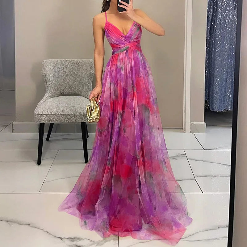 Giselle | Elegantes Maxikleid mit floralen Details