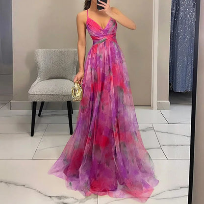 Giselle | Elegantes Maxikleid mit floralen Details
