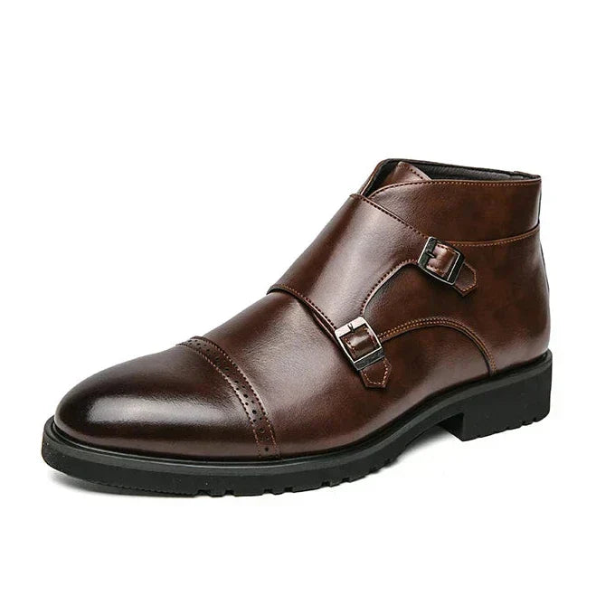 Darell | Elegante Doppelmonk-Stiefel mit Leder-Riemen