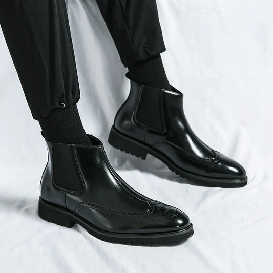 Adriel | Elegante Leder-Chelsea-Stiefel für den modebewussten Mann