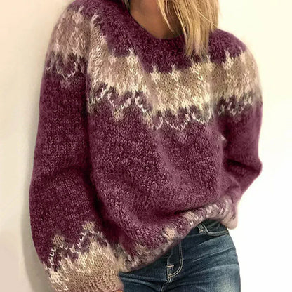 Jacquard | Damen-Mohair-Strickpullover
