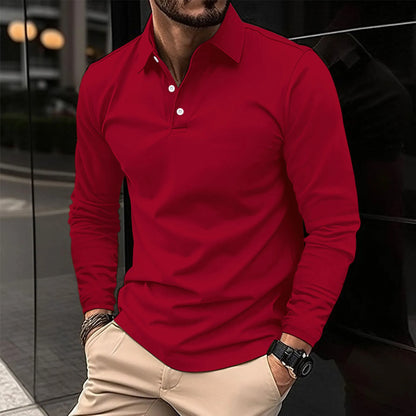 Gideon | Klassisches Langarm-Poloshirt für Herren