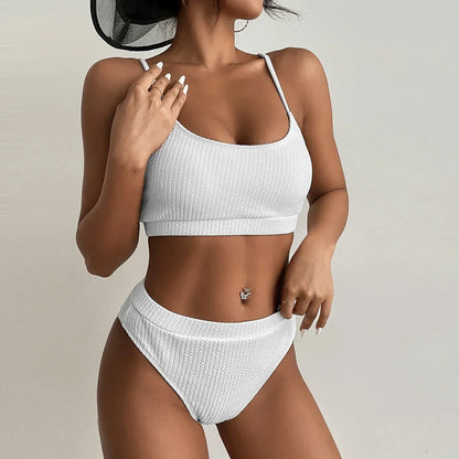 Margit | Hochgeschnittener Bikini mit Falten-Design