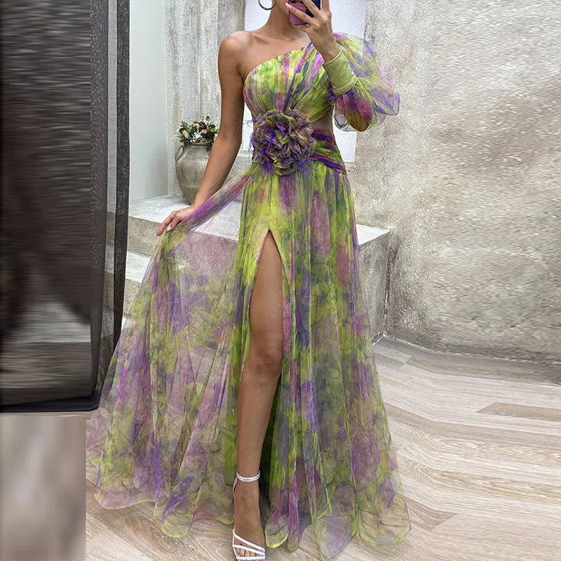 Philena | Lang, farbenfrohes Kleid für einen beeindruckenden Auftritt