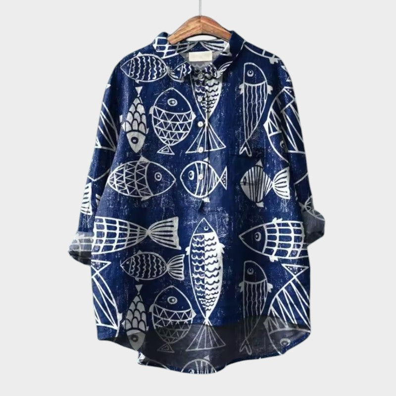 Berta | Verspielte Katzenbluse im lässigen Schnitt