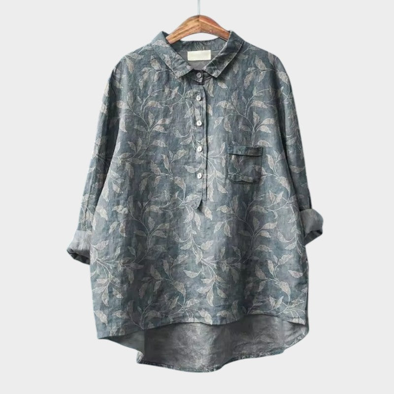 Annelie | Oversized Blouse with Floral Watercolor Print