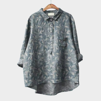 Annelie | Oversized Blouse with Floral Watercolor Print