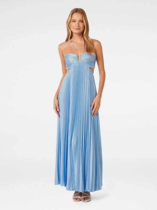 Liane | Ärmelloses Plissee-Kleid mit stilvollem Rückendetail