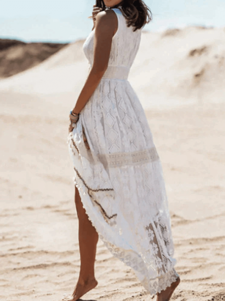 Amelie | Boho-Midikleid mit lässiger Passform und eleganten Akzenten
