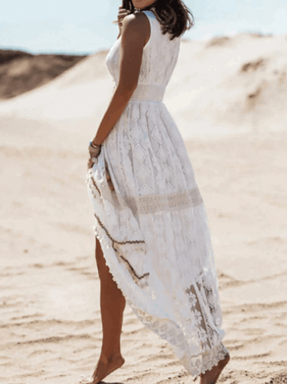 Amelie | Boho-Midikleid mit lässiger Passform und eleganten Akzenten