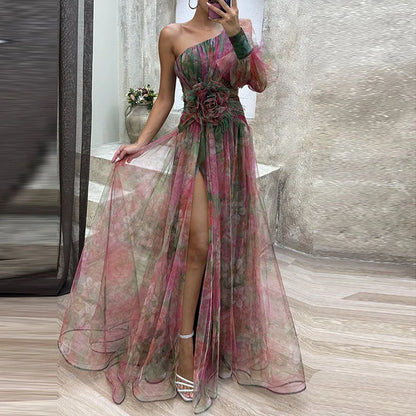 Philena | Lang, farbenfrohes Kleid für einen beeindruckenden Auftritt