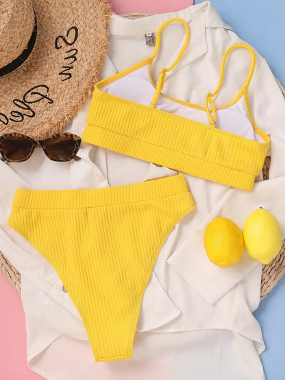 Margit | Hochgeschnittener Bikini mit Falten-Design