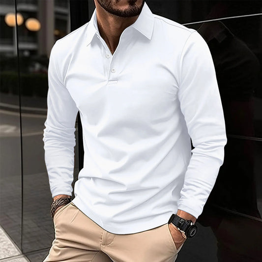 Gideon | Klassisches Langarm-Poloshirt für Herren
