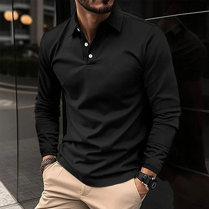 Gideon | Klassisches Langarm-Poloshirt für Herren