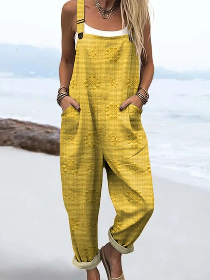 Sommer-Jumpsuit | Vintage Floral Pattern with Artistic Print