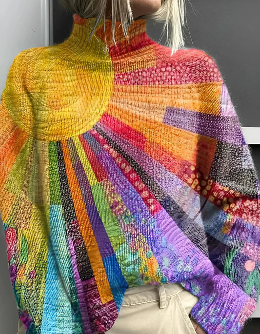 Ada | Bunter, fröhlicher Pullover mit Stehkragen