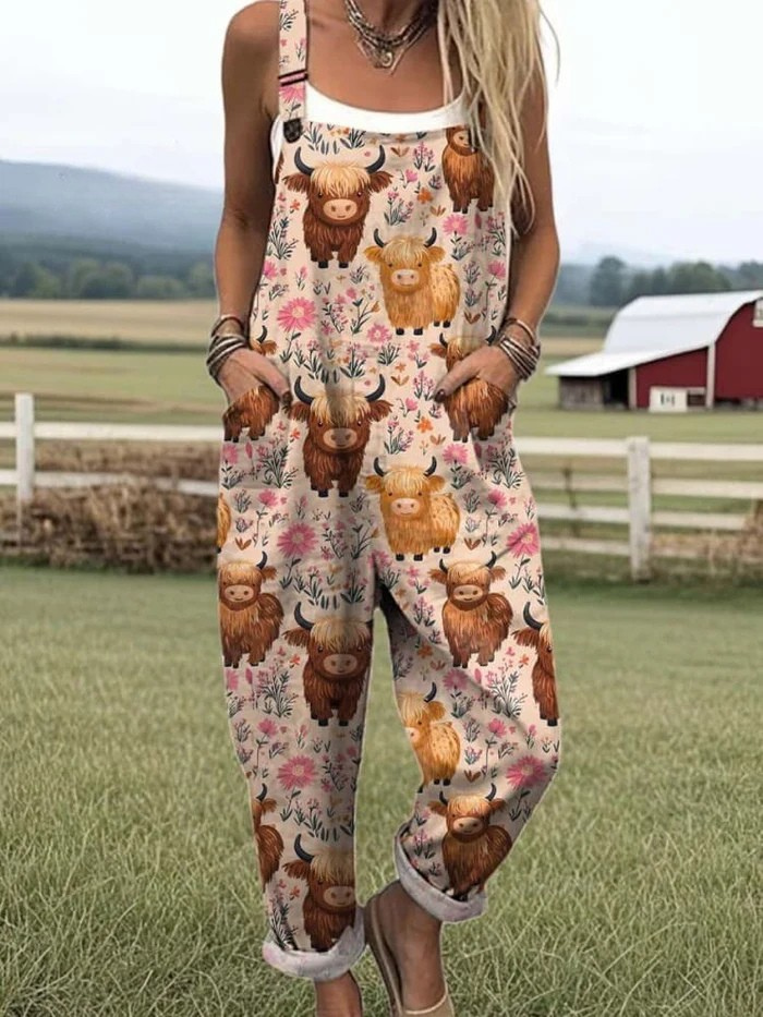 Sommer-Jumpsuit mit besticktem Bienenmotiv