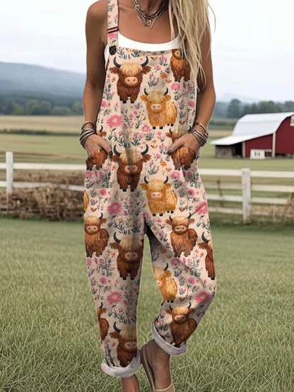 Sommer-Jumpsuit mit besticktem Bienenmotiv