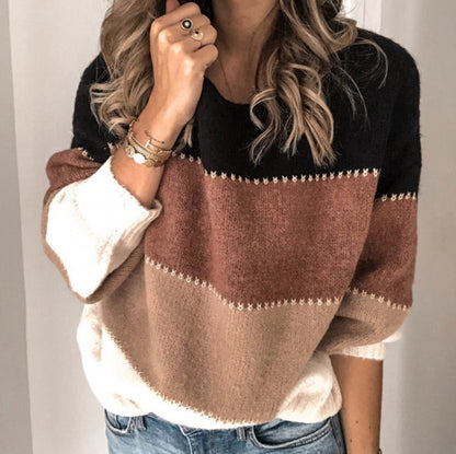 Jeanne | Gestreifter Damenstrickpullover