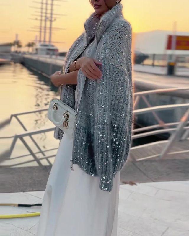 Angelina | Eleganter Strickpullover mit schimmerndem Glitzer