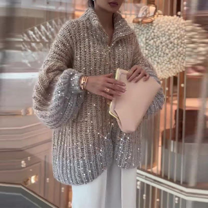 Angelina | Eleganter Strickpullover mit schimmerndem Glitzer