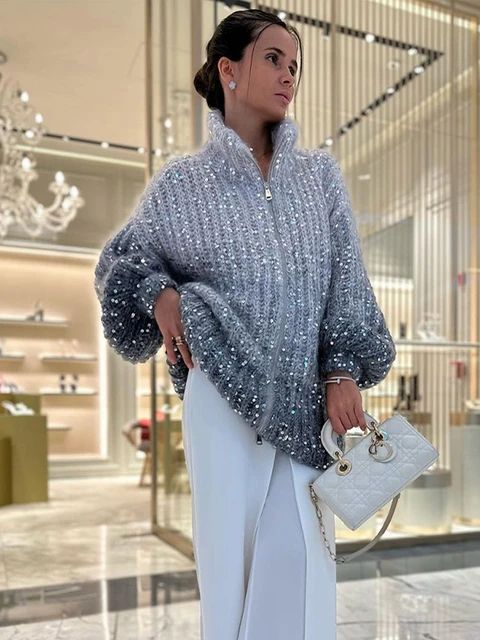 Angelina | Eleganter Strickpullover mit schimmerndem Glitzer