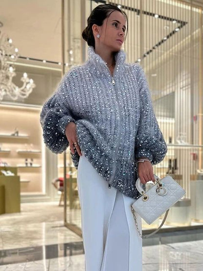 Angelina | Eleganter Strickpullover mit schimmerndem Glitzer
