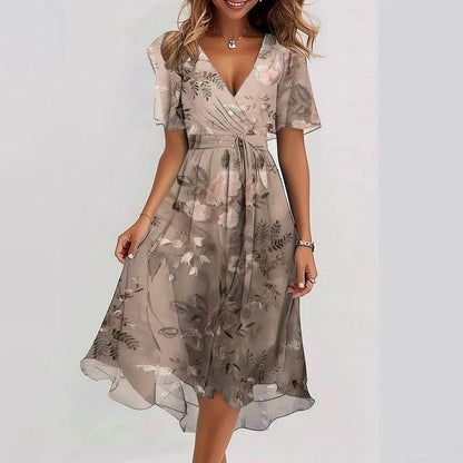 Elena | Leichtes Wickelkleid mit floralem Design