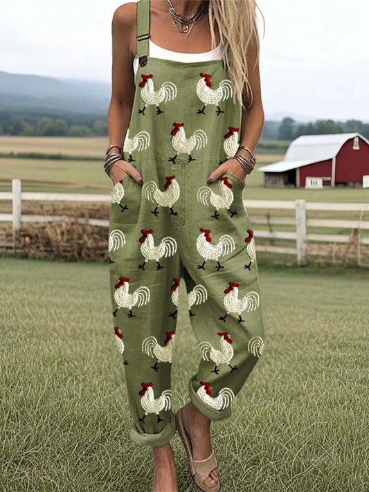 Vintage Floral Jumpsuit für Damen | Lässiger Sommer-Jumpsuit mit ganztägigem Komfort